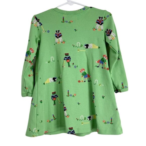 Beaufort Bonnet Girls Set of 2 Play Dresses Toddler Long Sleeve Green White 3T - Picture 4 of 10